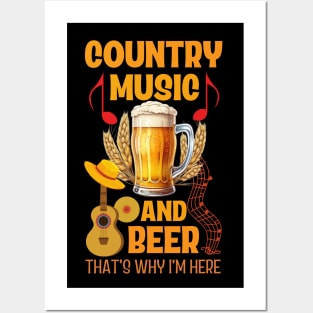 Country Music and Beer Posters and Art